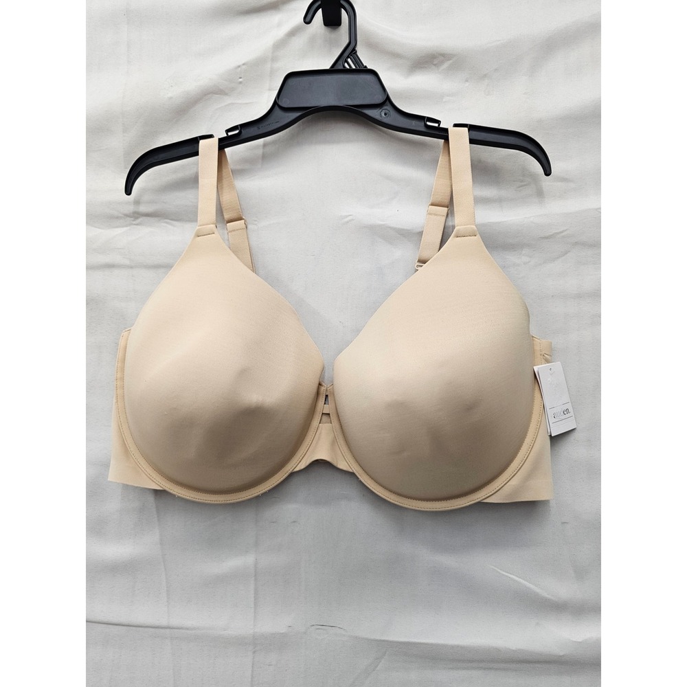 Auden Womens Lightly Lined Full Coverage Bra Beige Nylon Blend Casual Size 44DDD